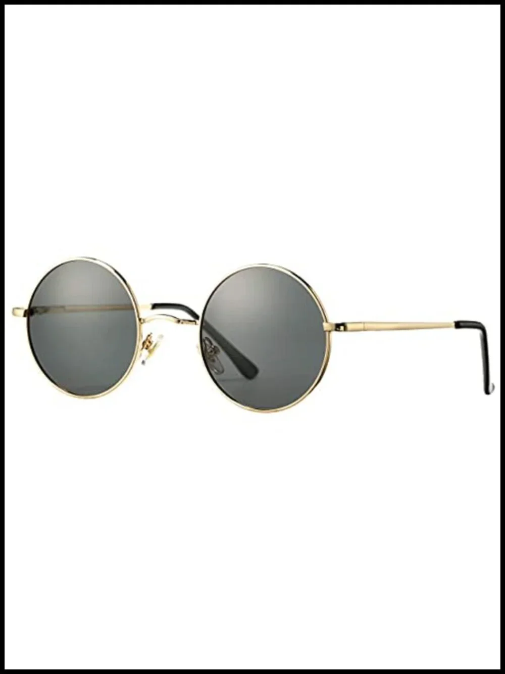 Retro Round Polarized Sunglasses Small Rounded Sun Shades Metal Frame